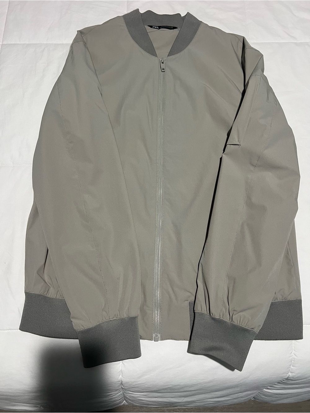 Zara Light Gray Bomber Jacket - Men's Large